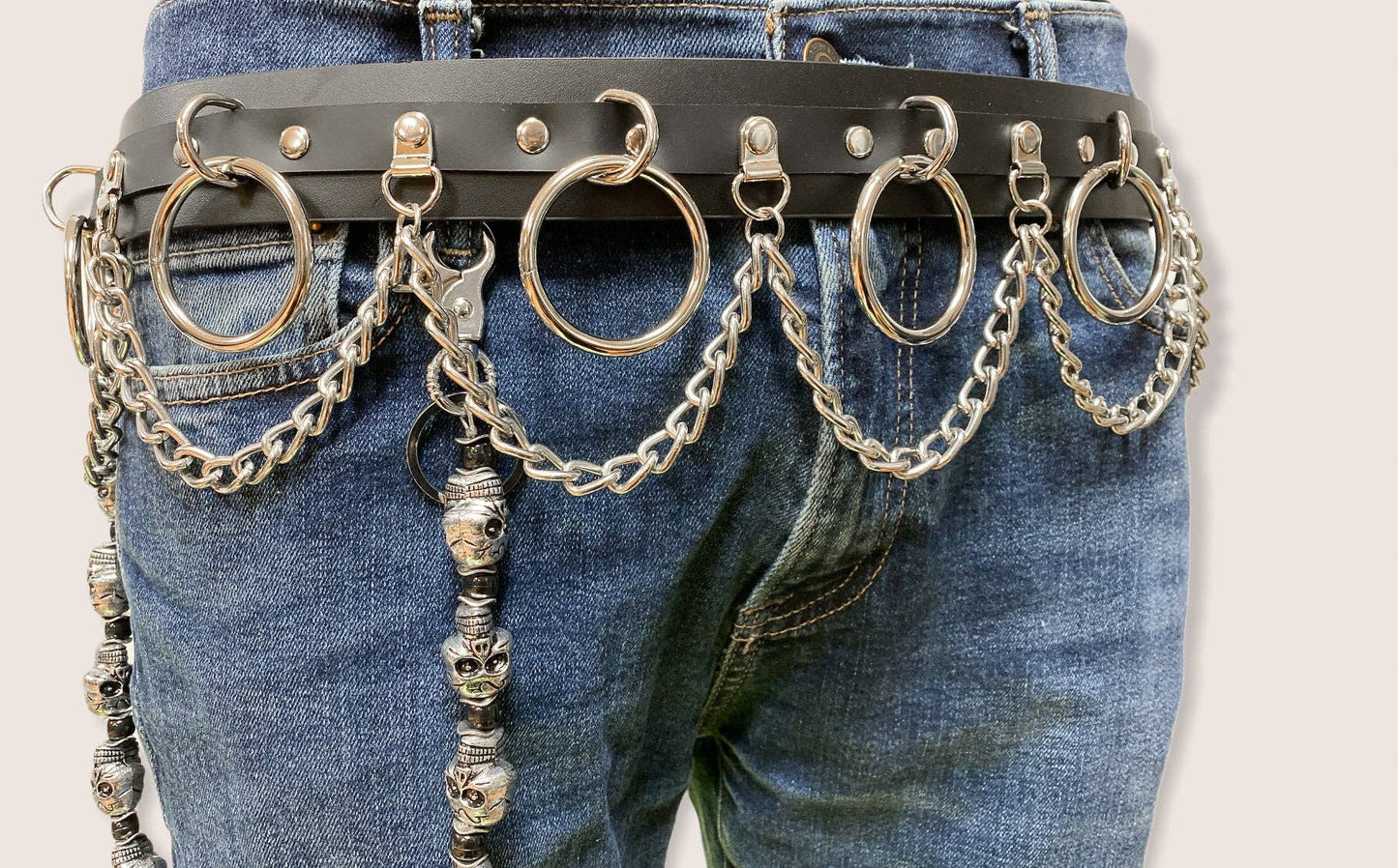 Chain D Ring Bondage Belt