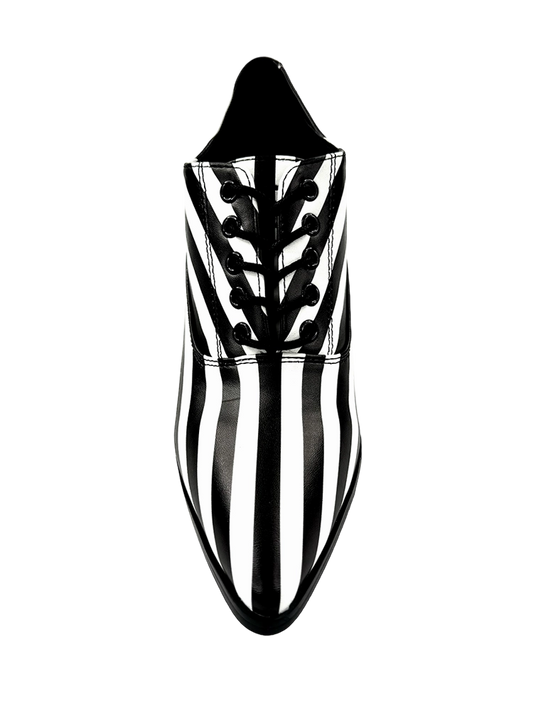Victoria Stripe Heel - Black/White