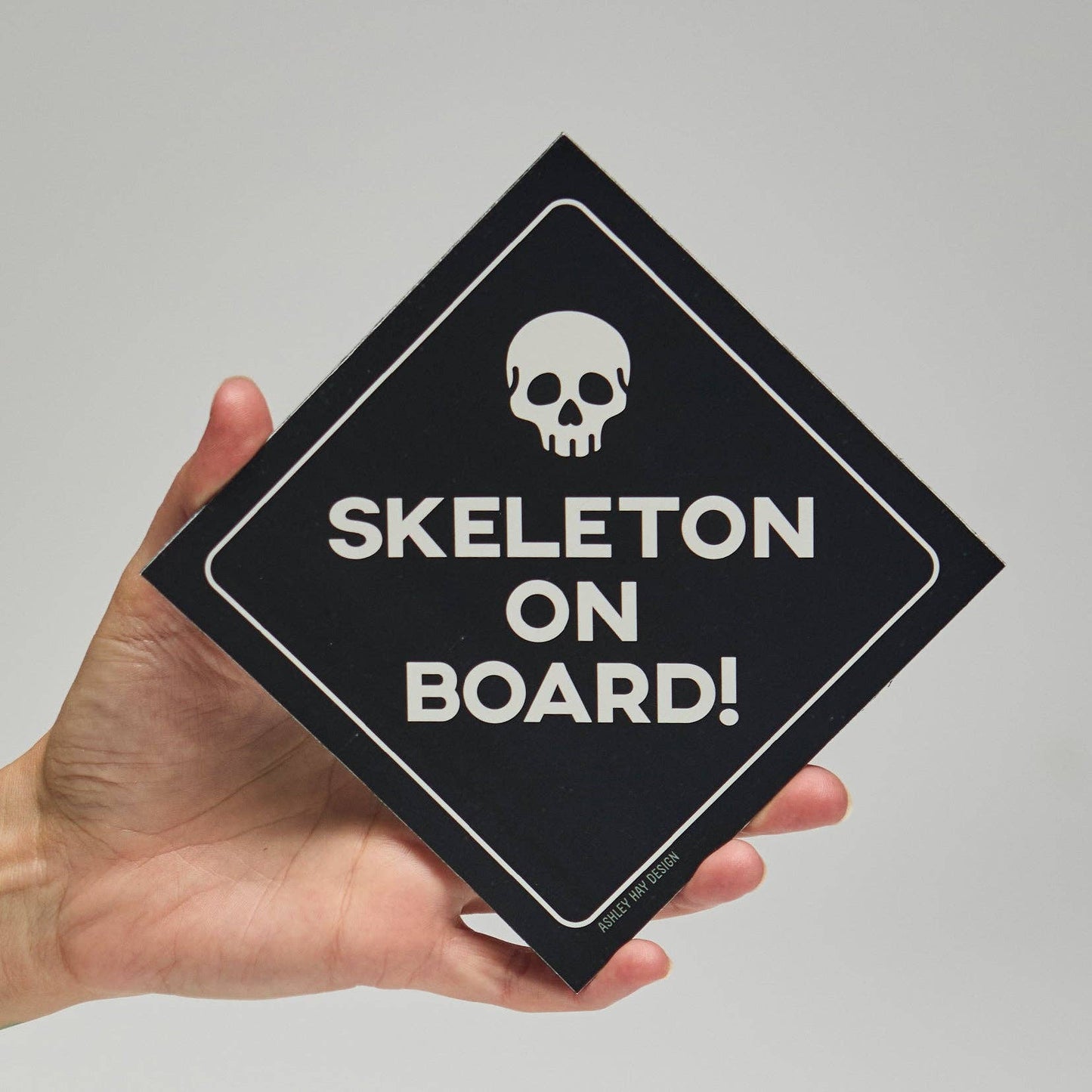 Skeleton on Board Vehicle Magnet