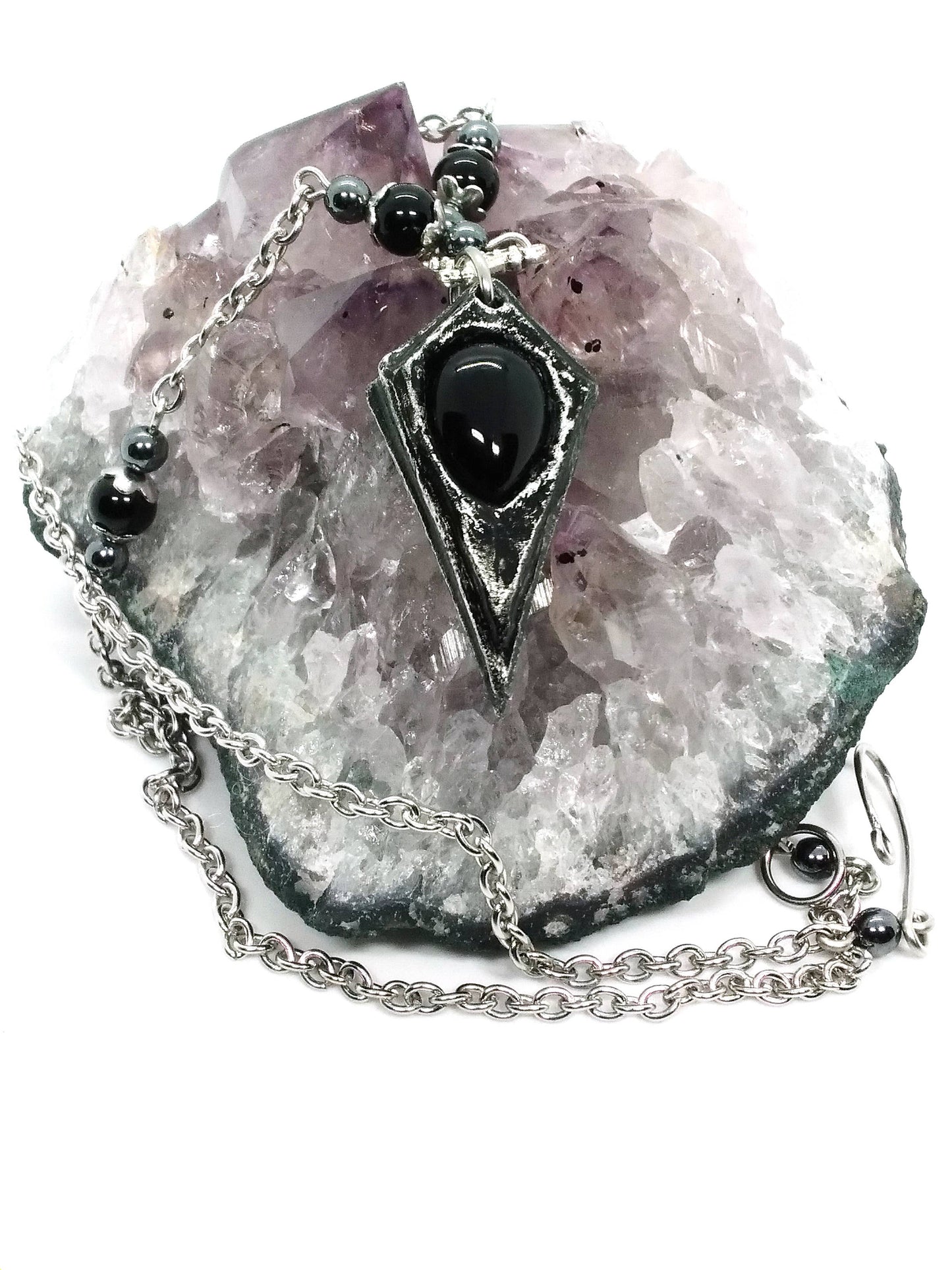 Pendulum Necklace with Stone Options: Onyx