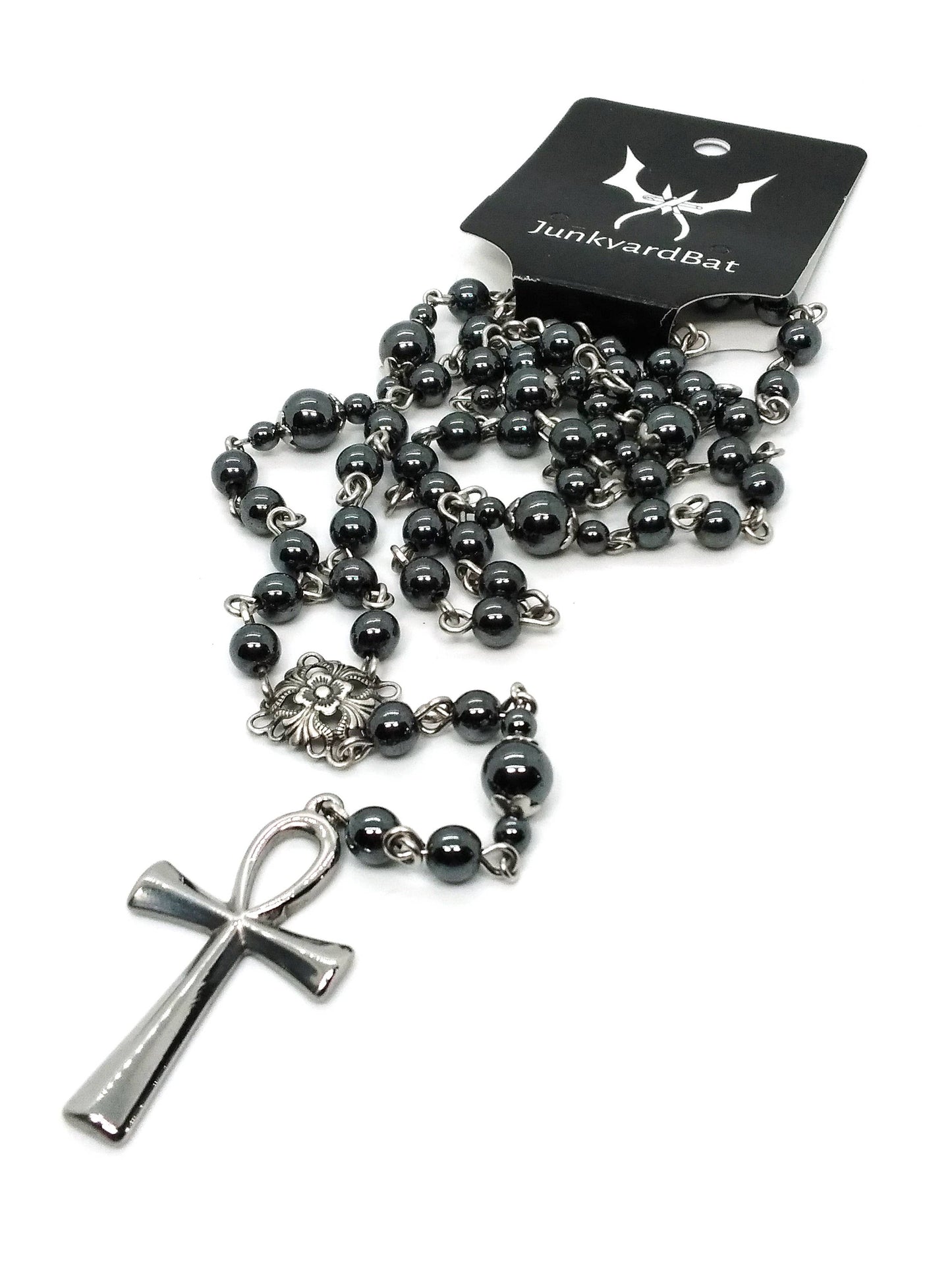 Steel Ankh Rosary