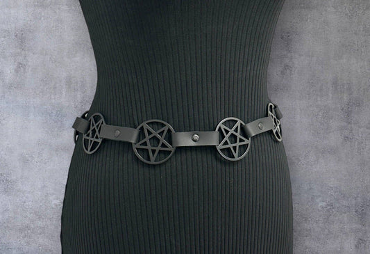 Black Large Pentagram Belt