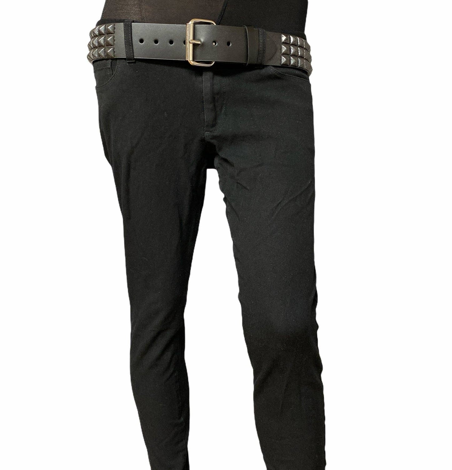 3 Row 1/2" Black Pyramid Belt