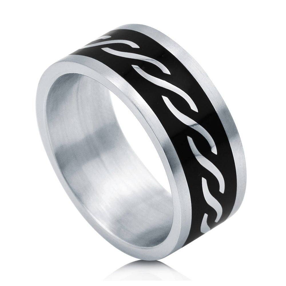 Stainless Steel Cocktail Band Ring