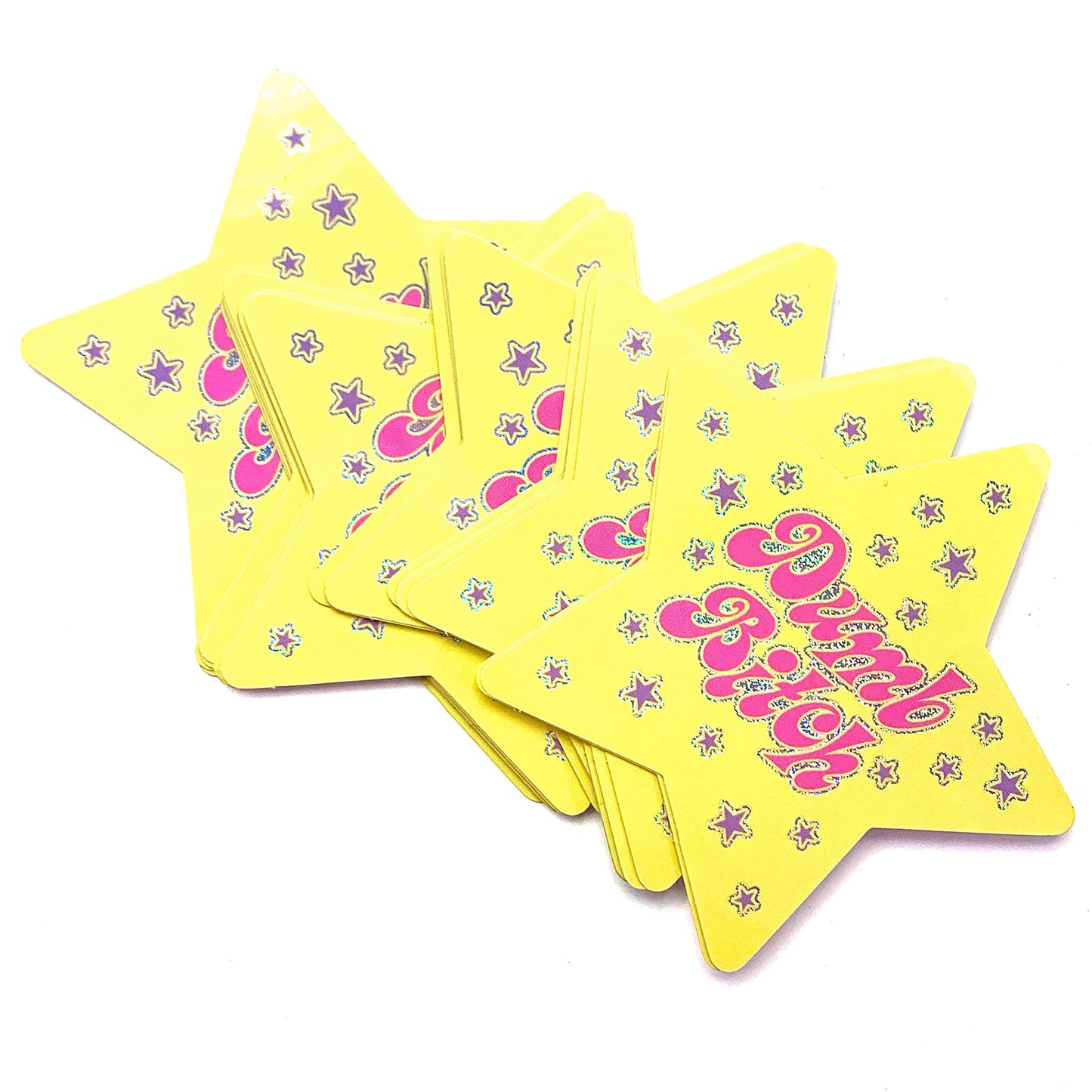 Dumb Bitch Star Shaped Glitter Sticker