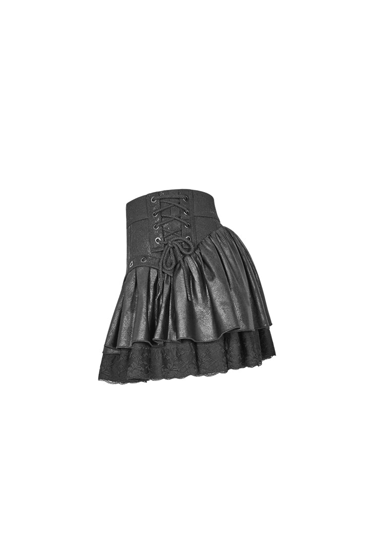 Steamy Punk Black Mini skirt