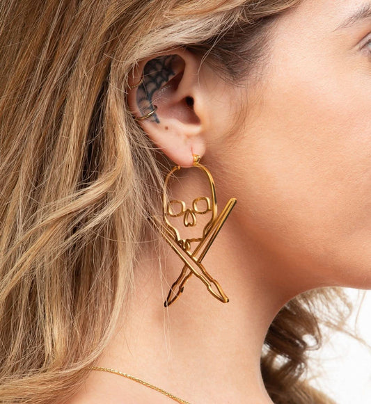Solid Badge Earrings - Gold