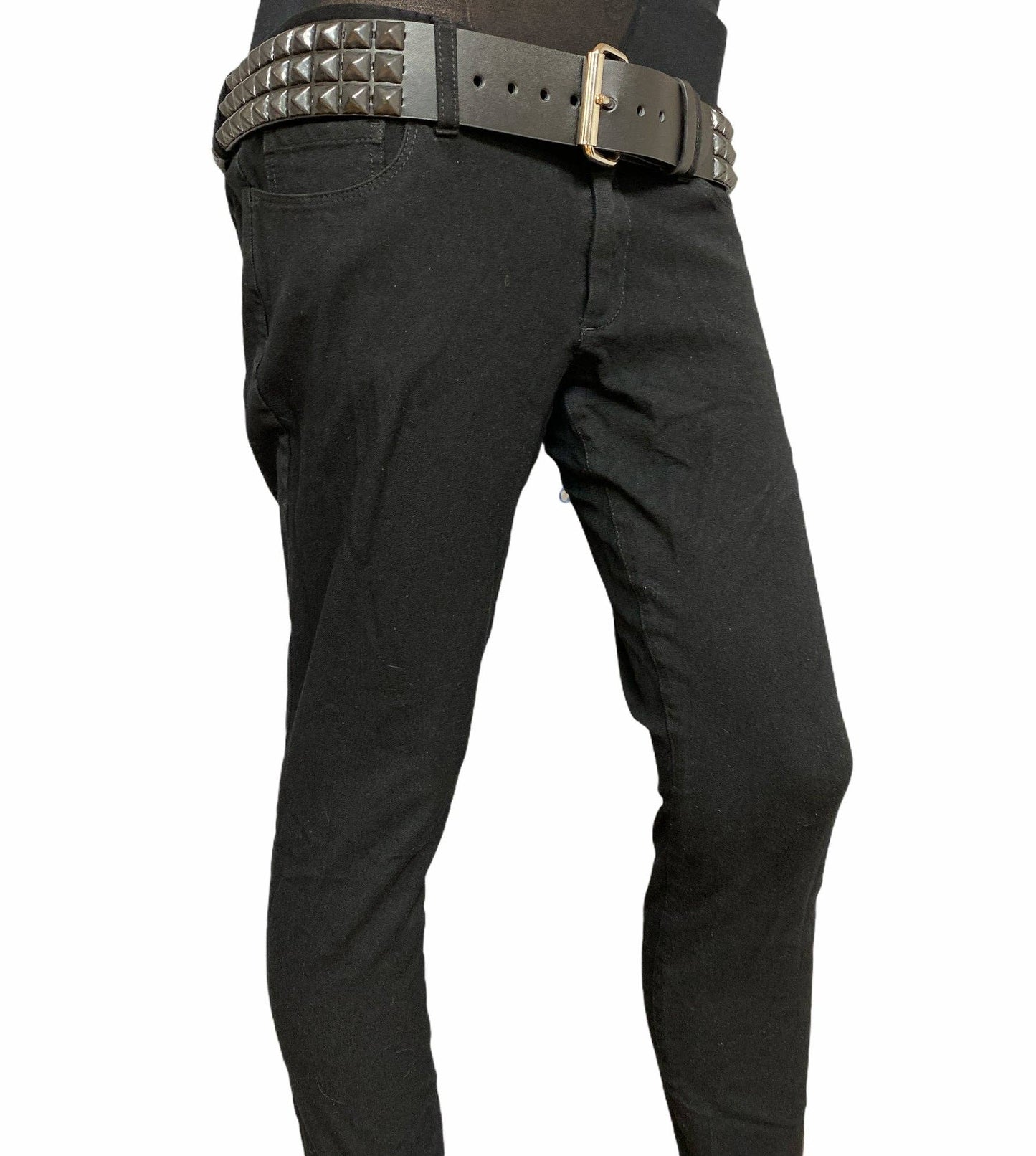 3 Row 1/2" Black Pyramid Belt