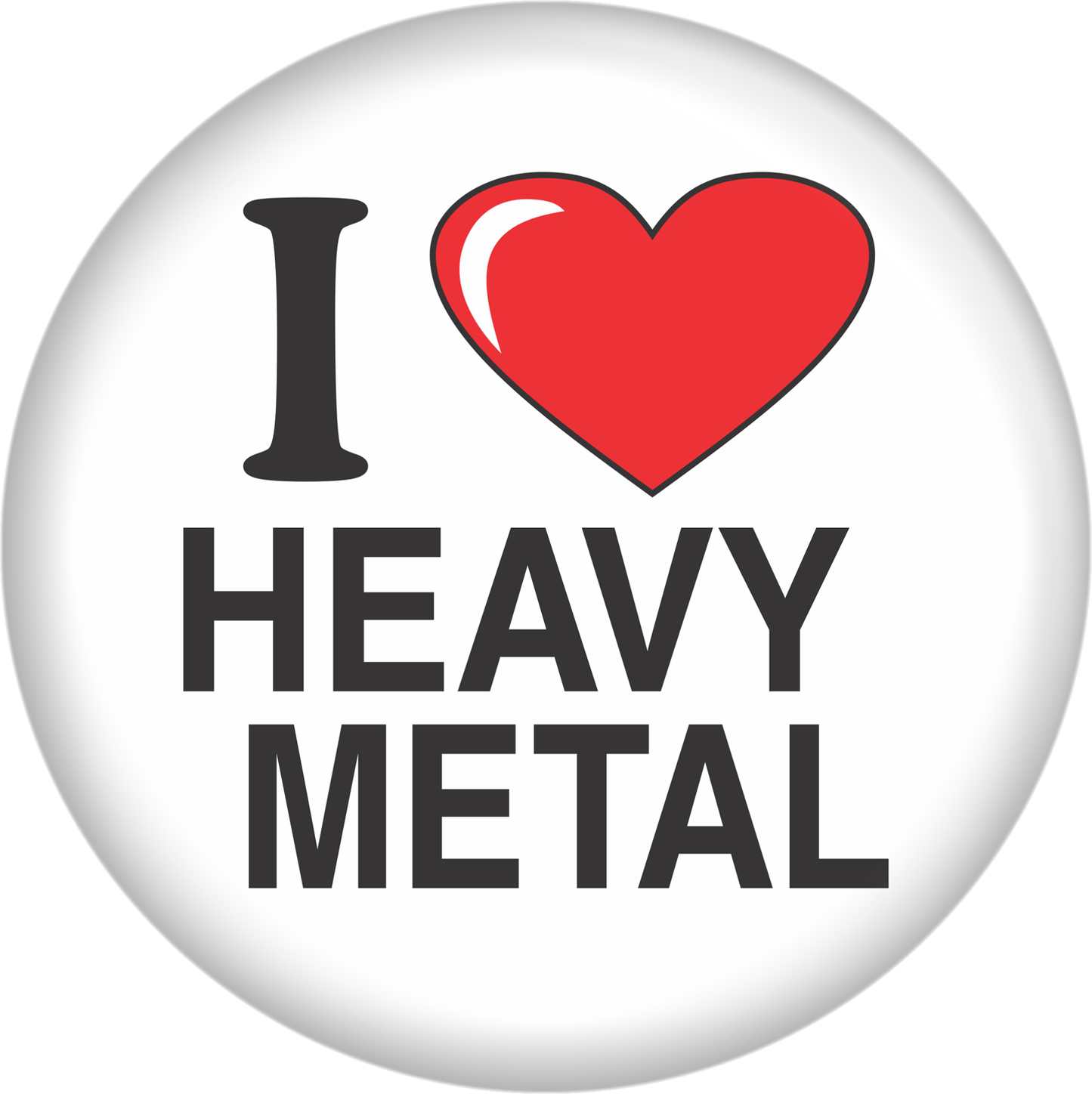 Pin-on Button - 1.25 Inch - "I [Love] Heavy Metal"