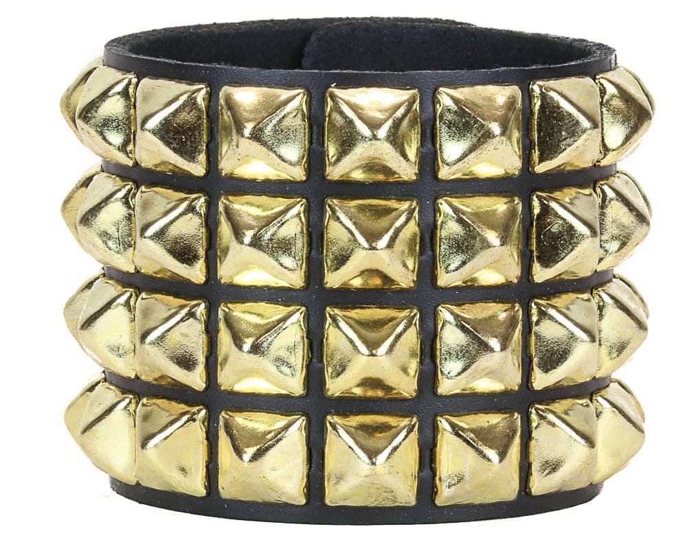 Snap Bracelet wit 4 rows 1/2 in Pyramids