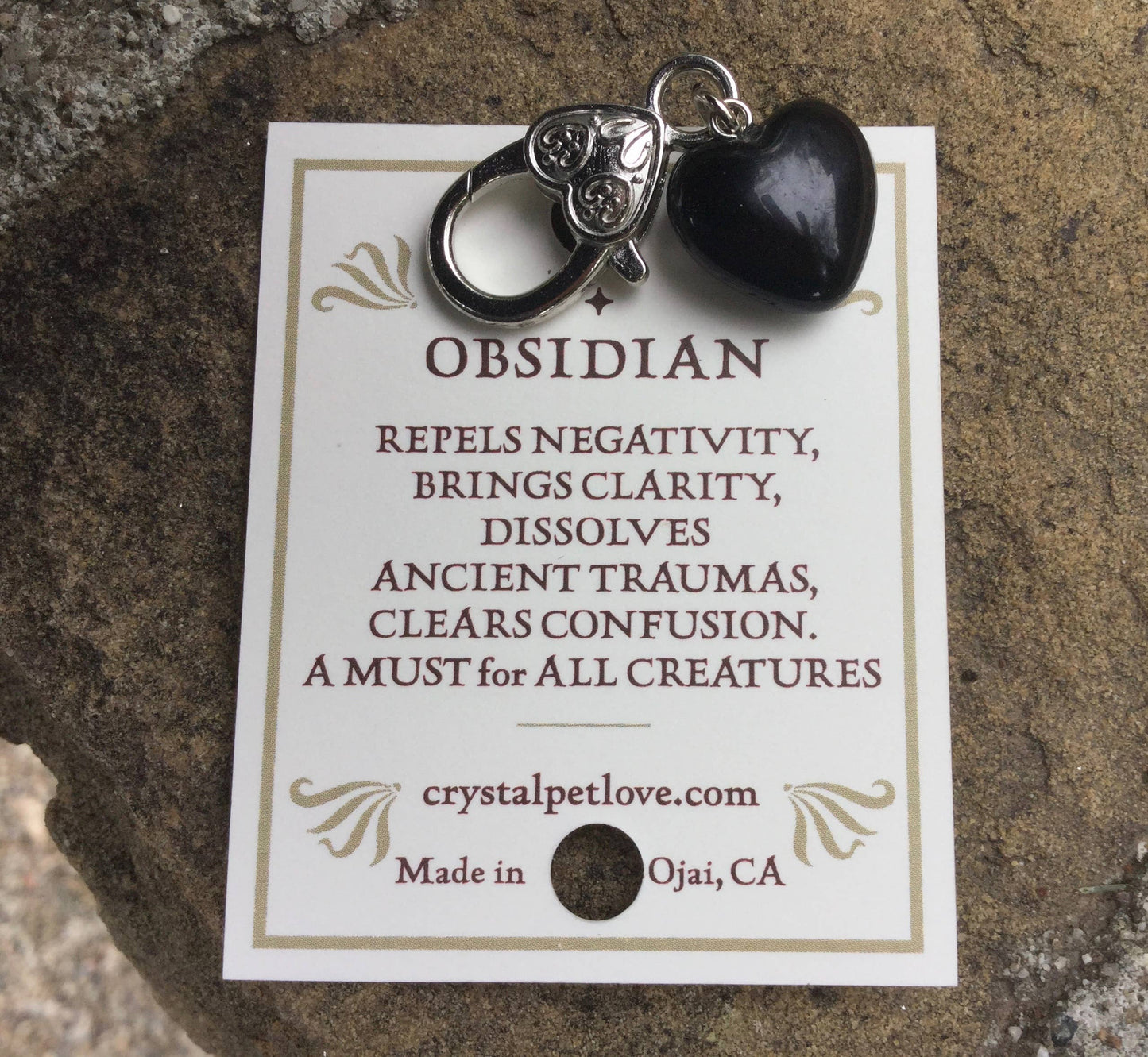 Clarity Black Obsidian Healing Pet Pendant