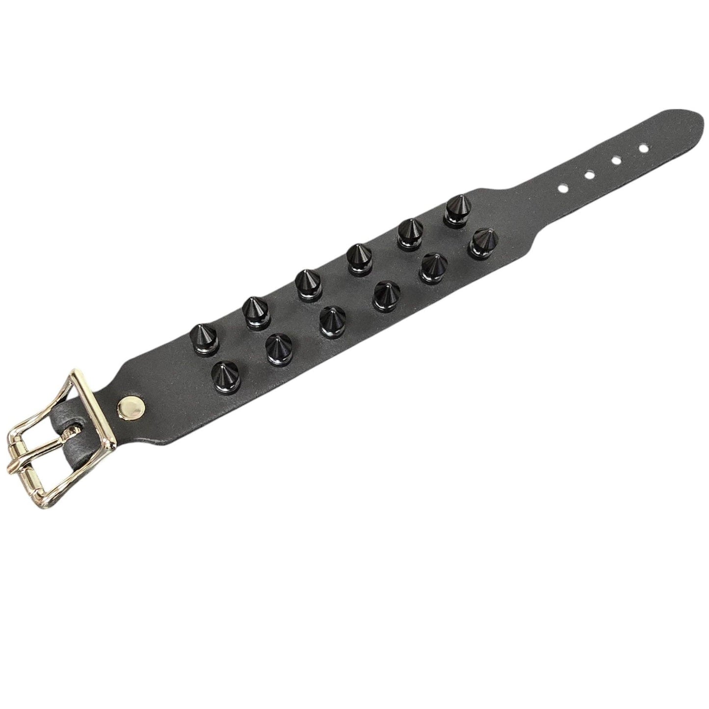 Buckle Bracelet With 2 Row 1/2" Spikes