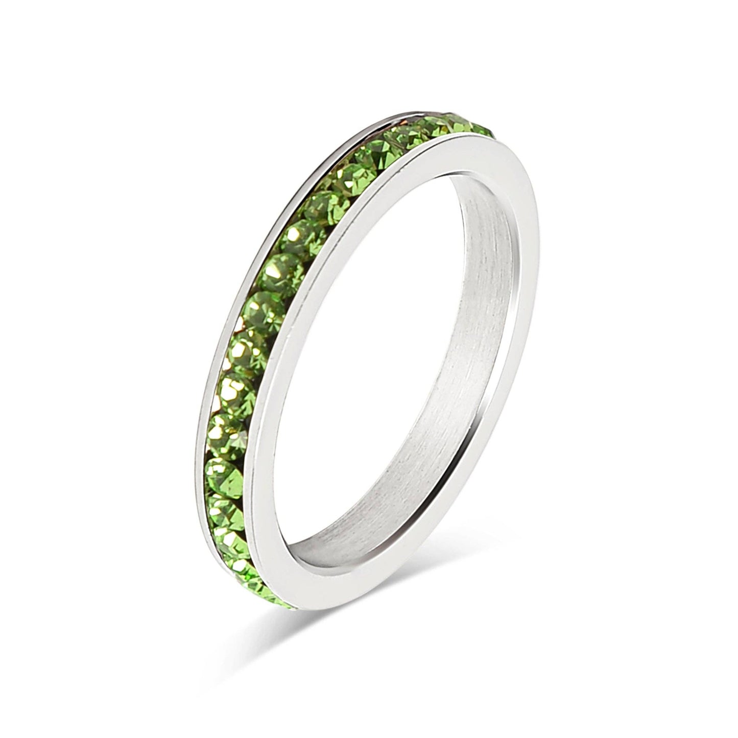 July-December CZ Eternity Stainless Steel Ring