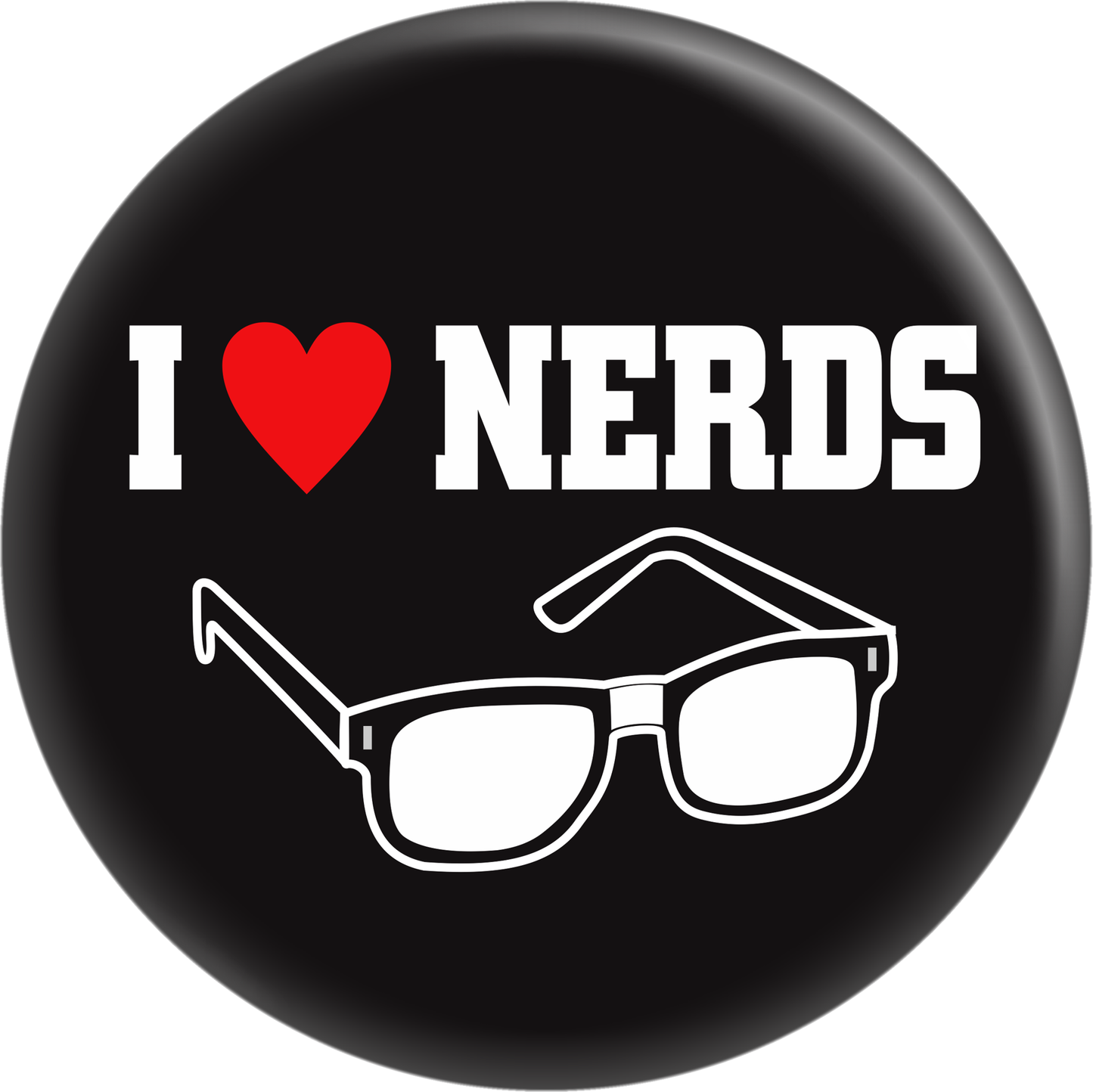 Pin-on Button - 1 Inch - "I Love Nerds"