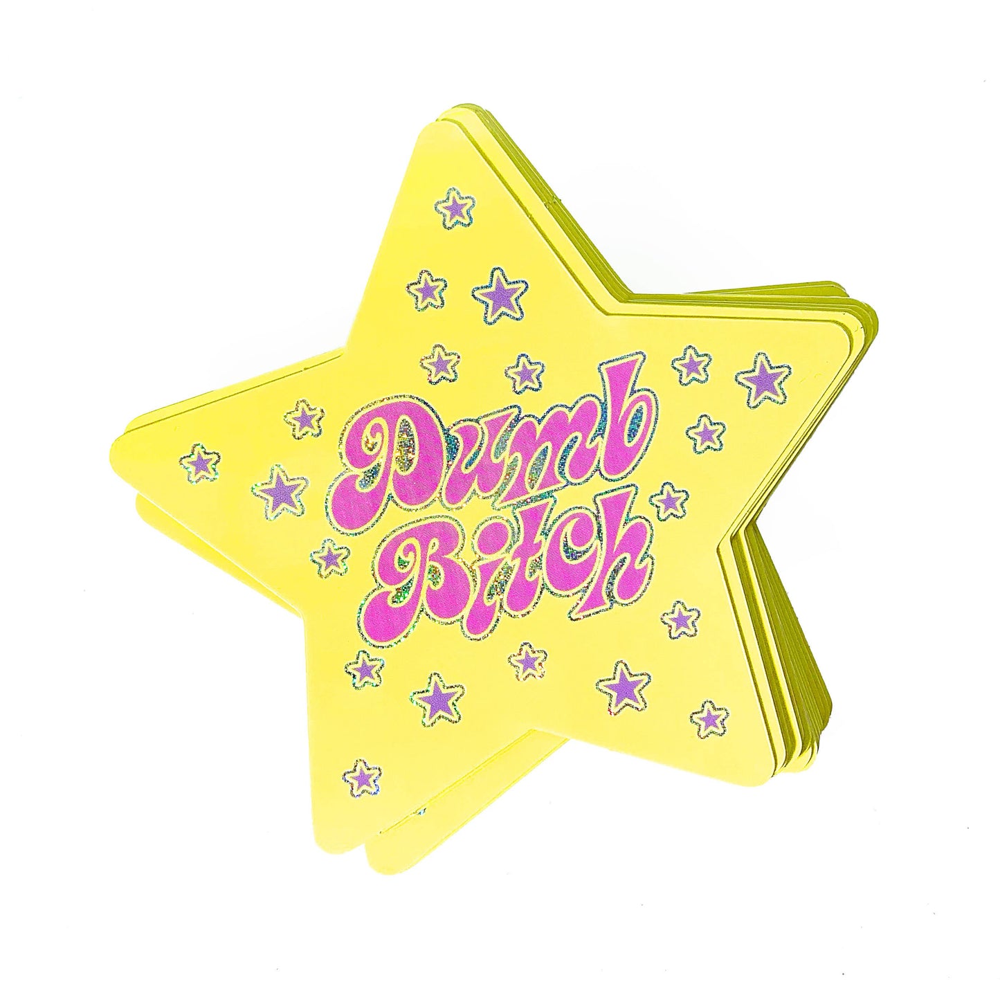 Dumb Bitch Star Shaped Glitter Sticker