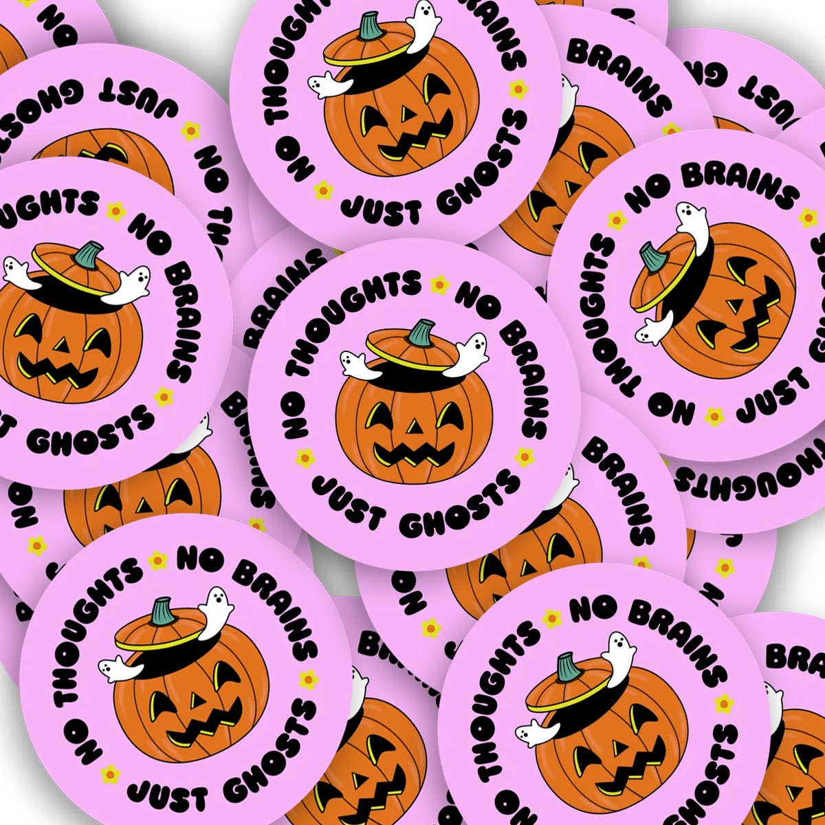 No Thoughts No Brains Just Ghosts Mini Sticker