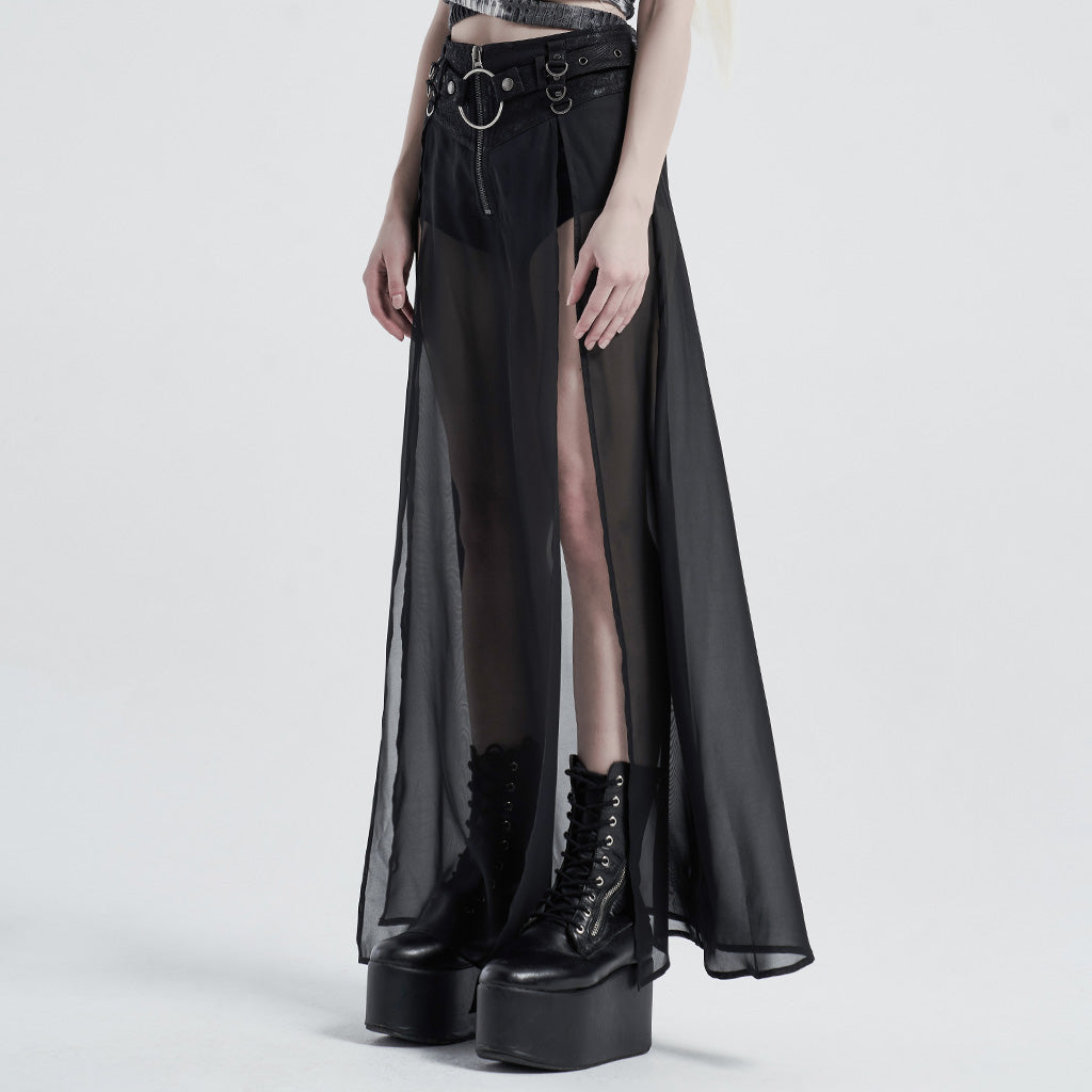 Two-pieces false chiffon half skirt