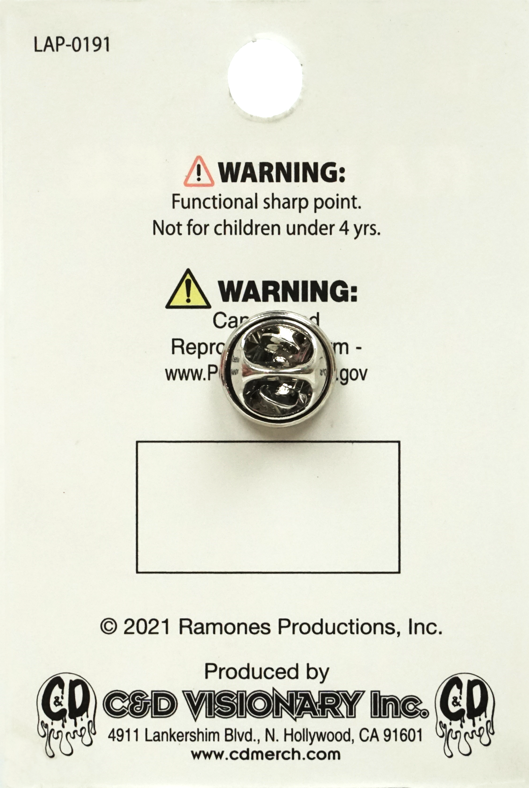 Enamel Pin - The Ramones - Hey Ho Let's Go