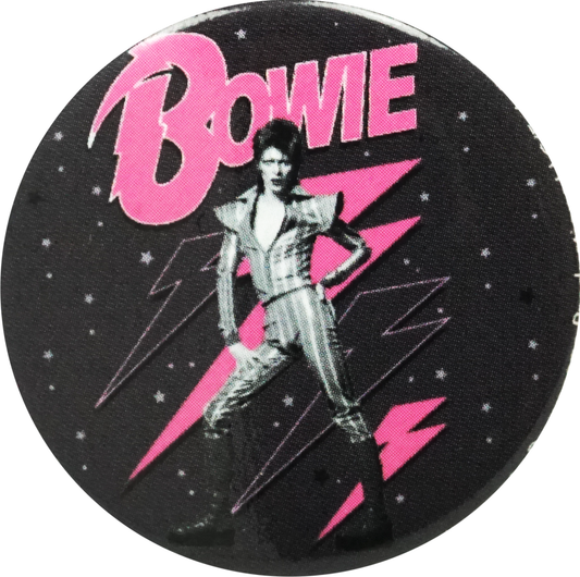 Pin-on Button - 1.25 Inch - Bowie, David - Pink Lightning