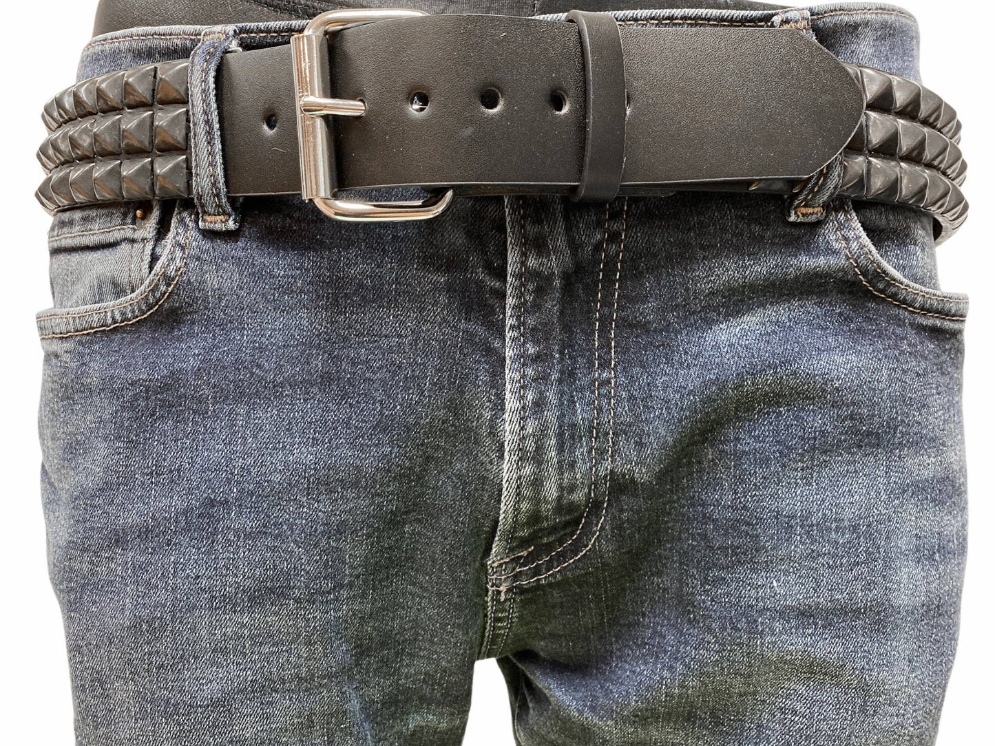 3 Row 1/2" Black Pyramid Belt