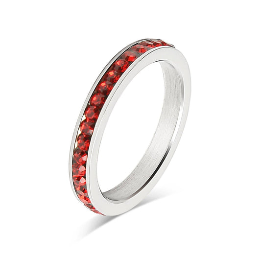 July-December CZ Eternity Stainless Steel Ring