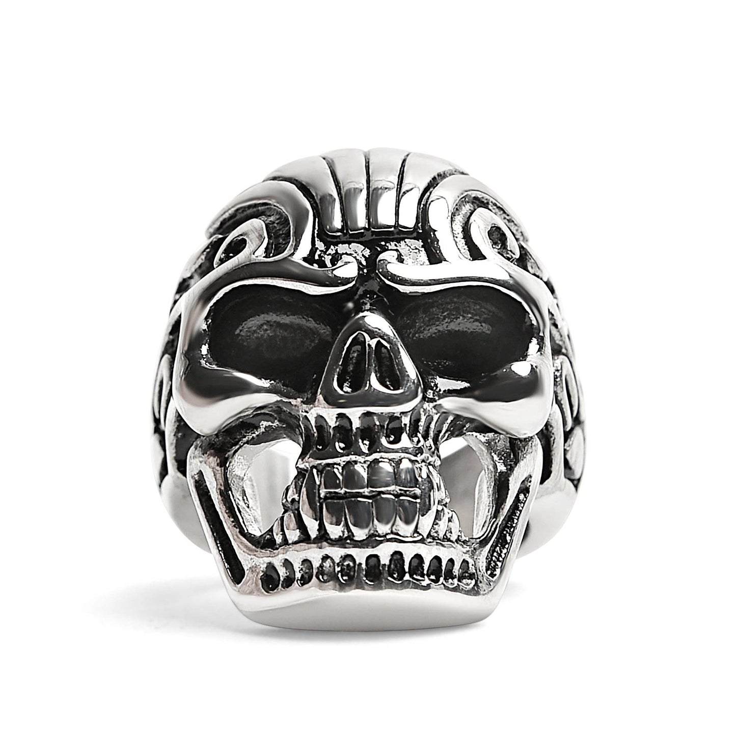 Detailed Stainless Steel Skull Ring