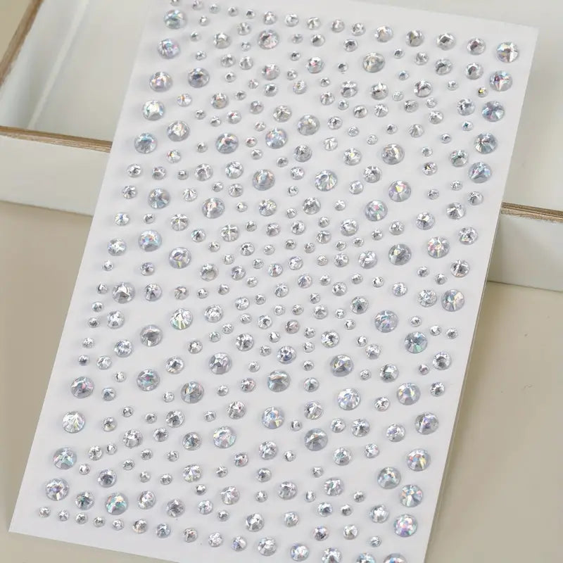 Large Sheet 3D Rhinestone Face Stickers