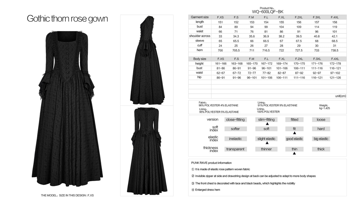 Gothic Thorn Rose Gown