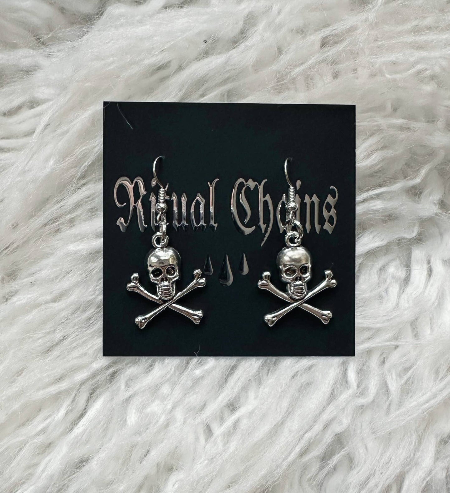 Skull & Cross Bones Charm Earrings