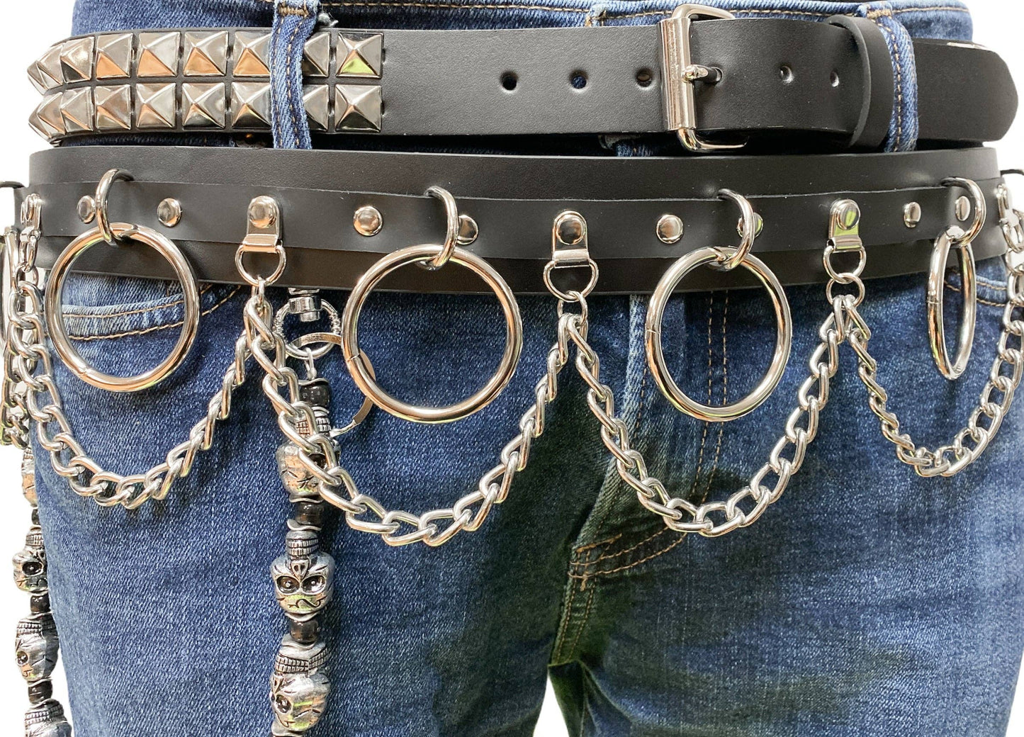 Chain D Ring Bondage Belt