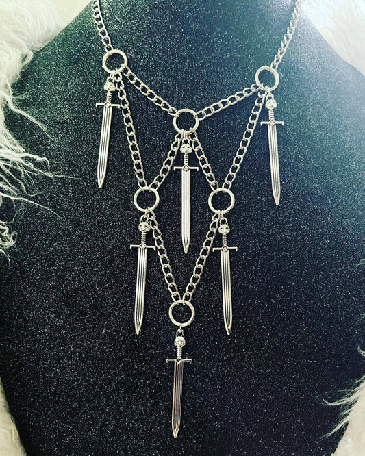 Six of Swords Necklace