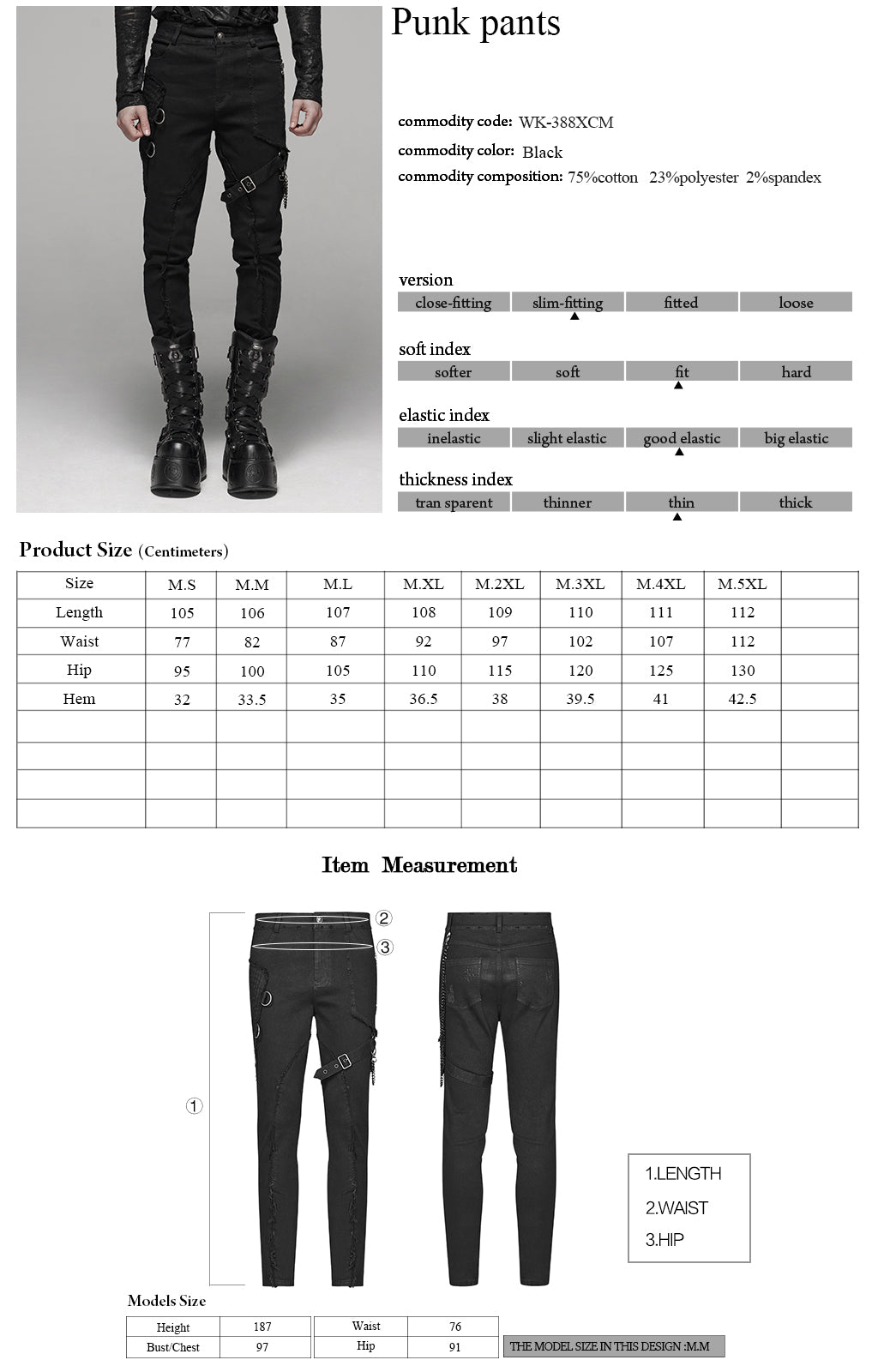 Punk Men Pants