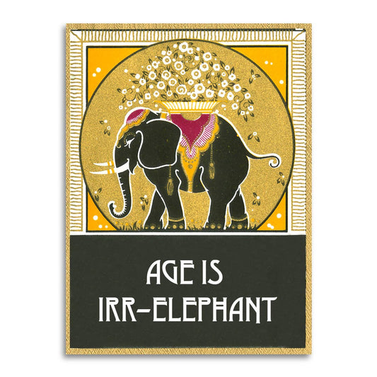 Age Is Irr-Elephant - Vintage Birthday Card