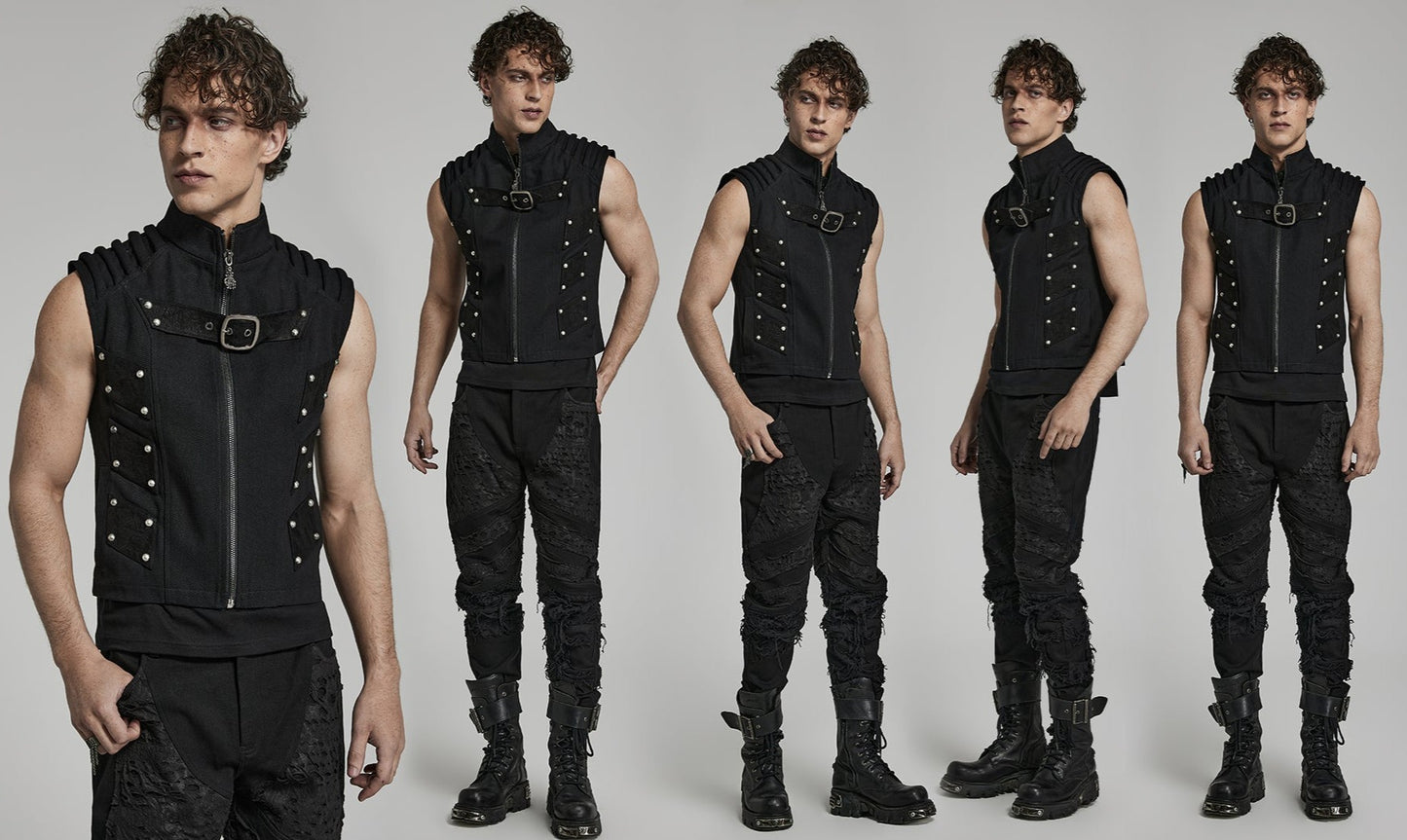 Punk Zipper Waistcoat