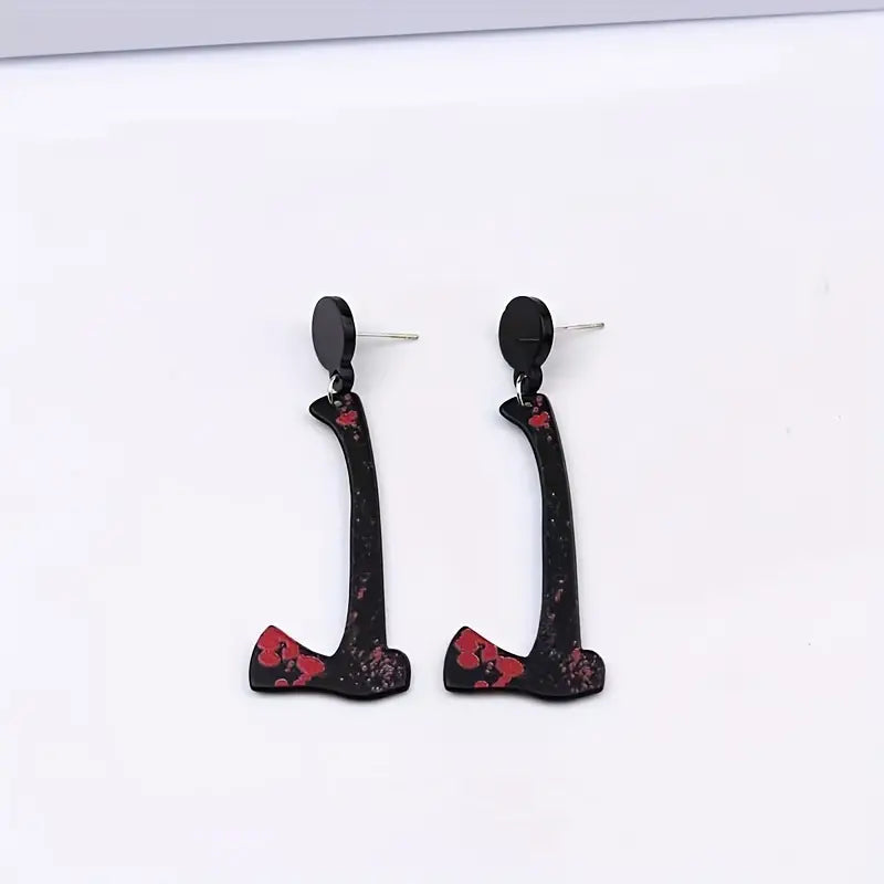 Crimson Slash Earrings