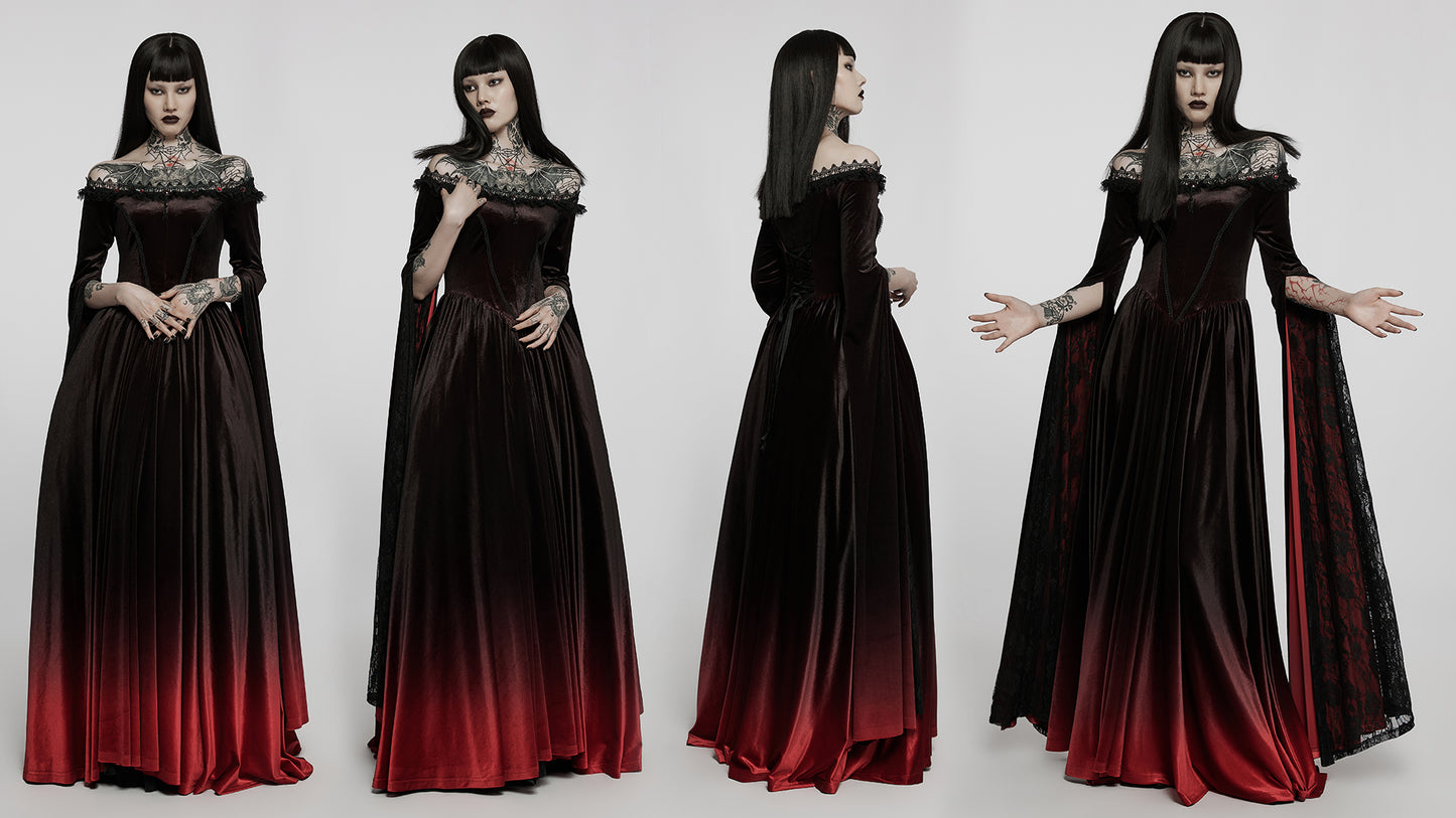 Gothic Gradient Sexy Off Shoulder Gown