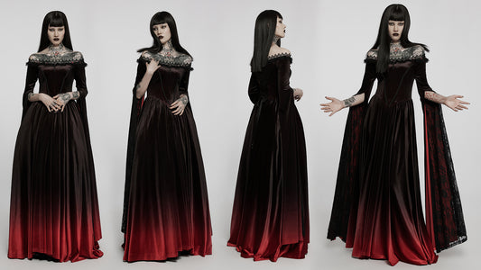 Gothic Gradient Sexy Off Shoulder Gown