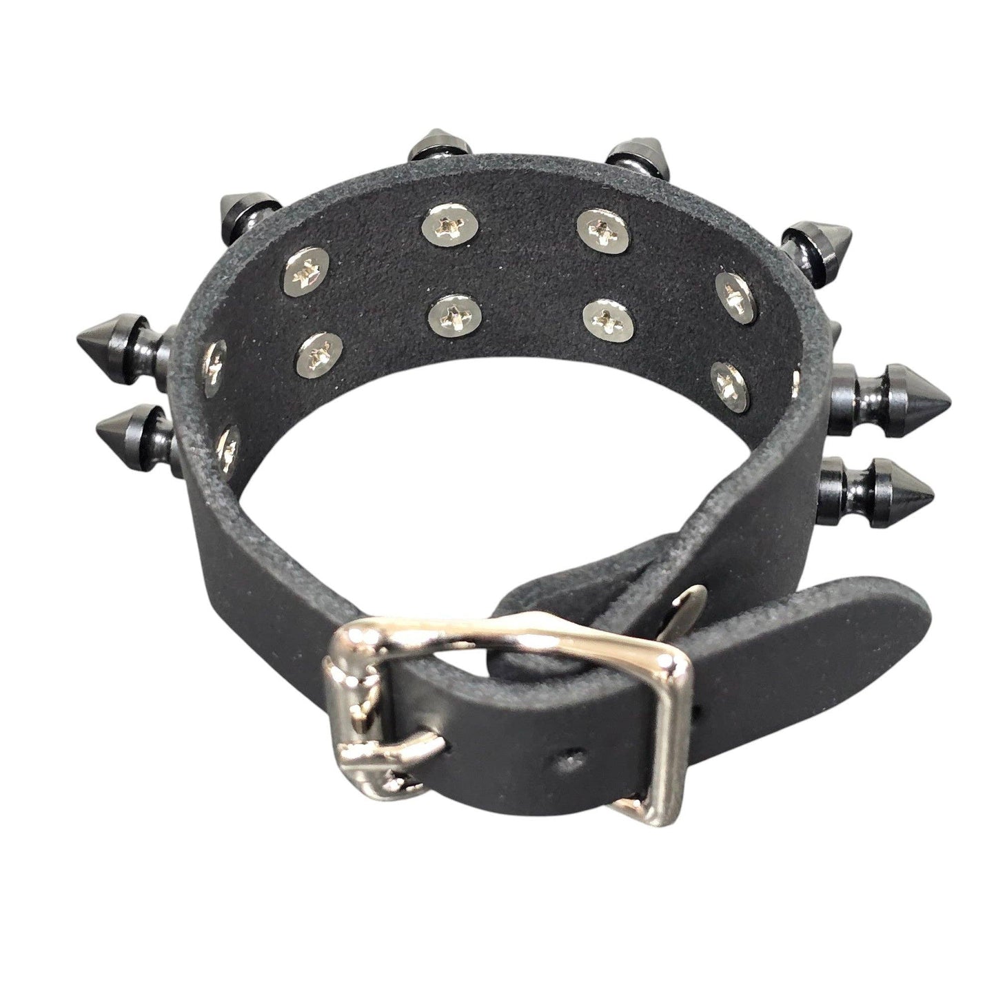 Buckle Bracelet With 2 Row 1/2" Spikes