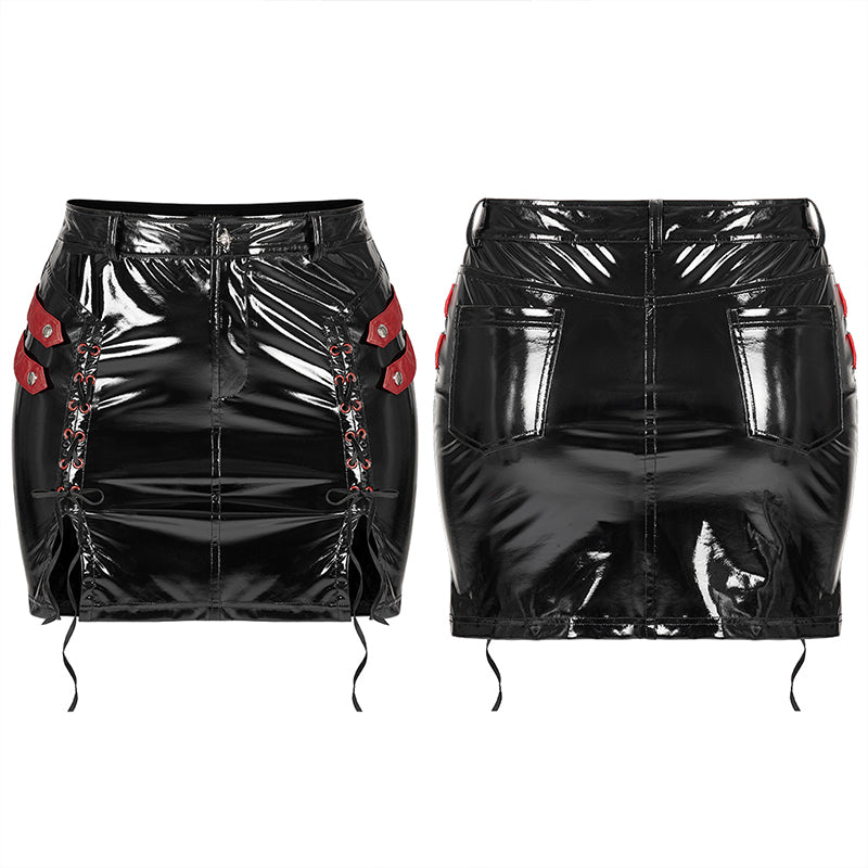 Punk sexy Plus Size PU skirt