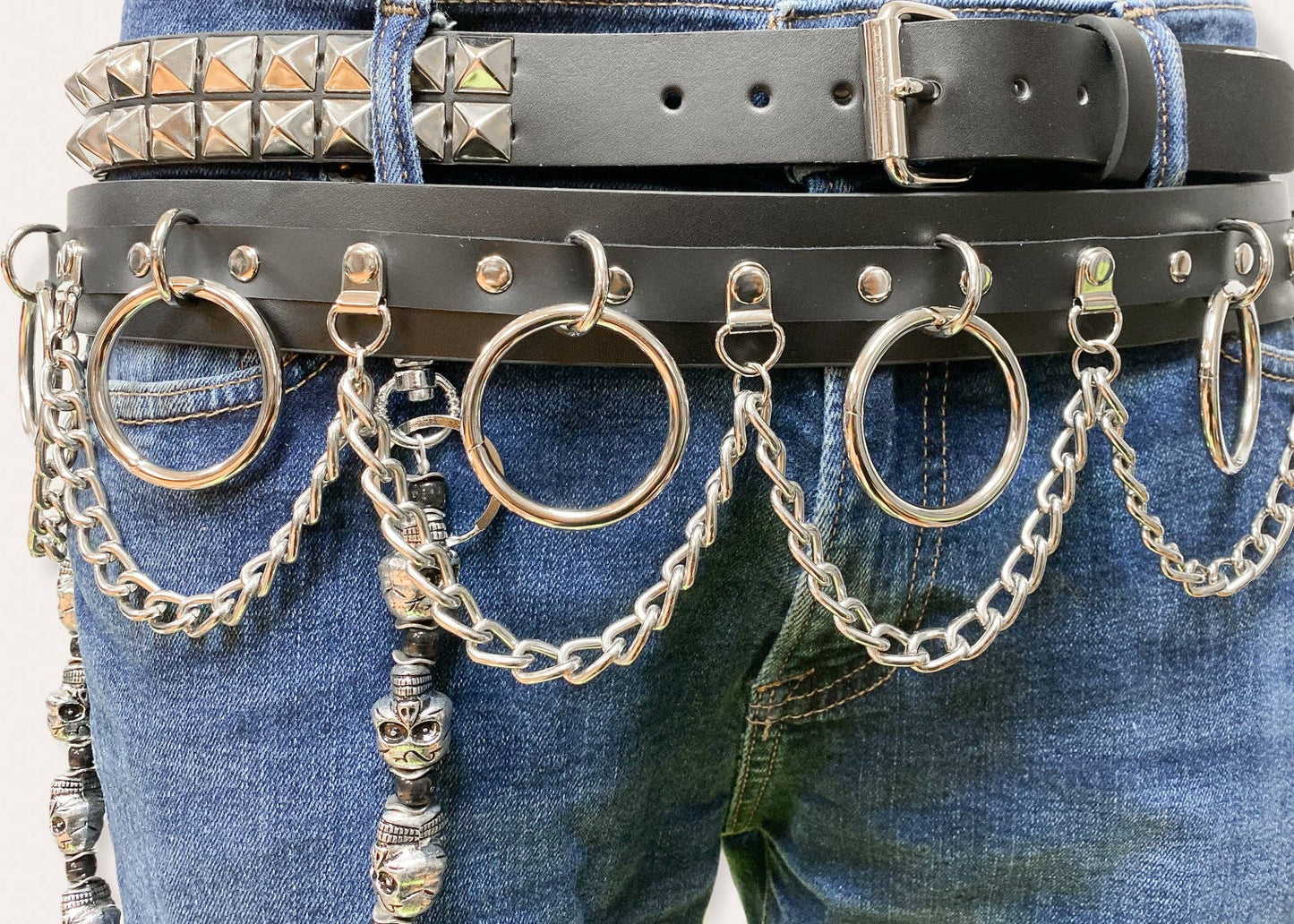 Chain D Ring Bondage Belt