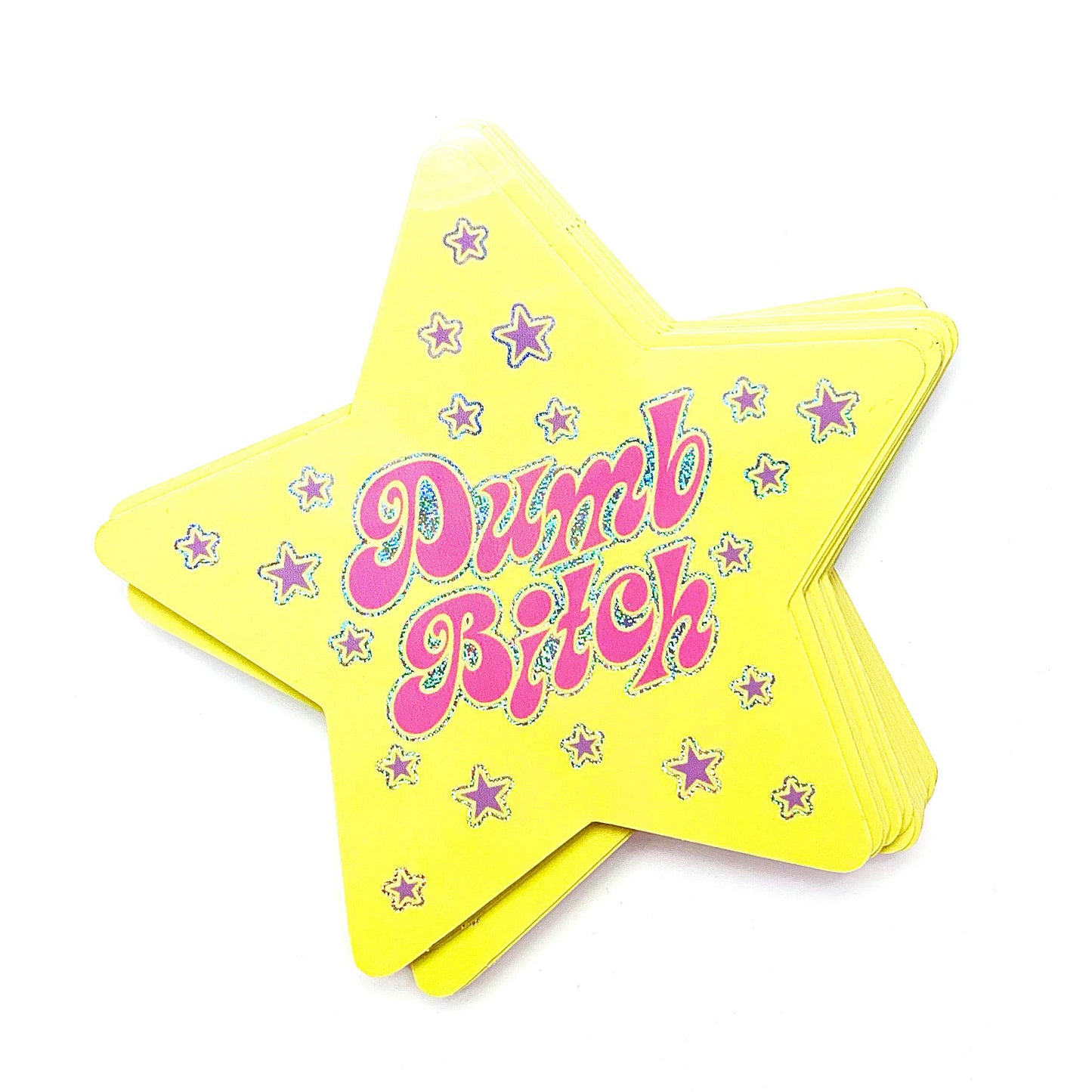 Dumb Bitch Star Shaped Glitter Sticker