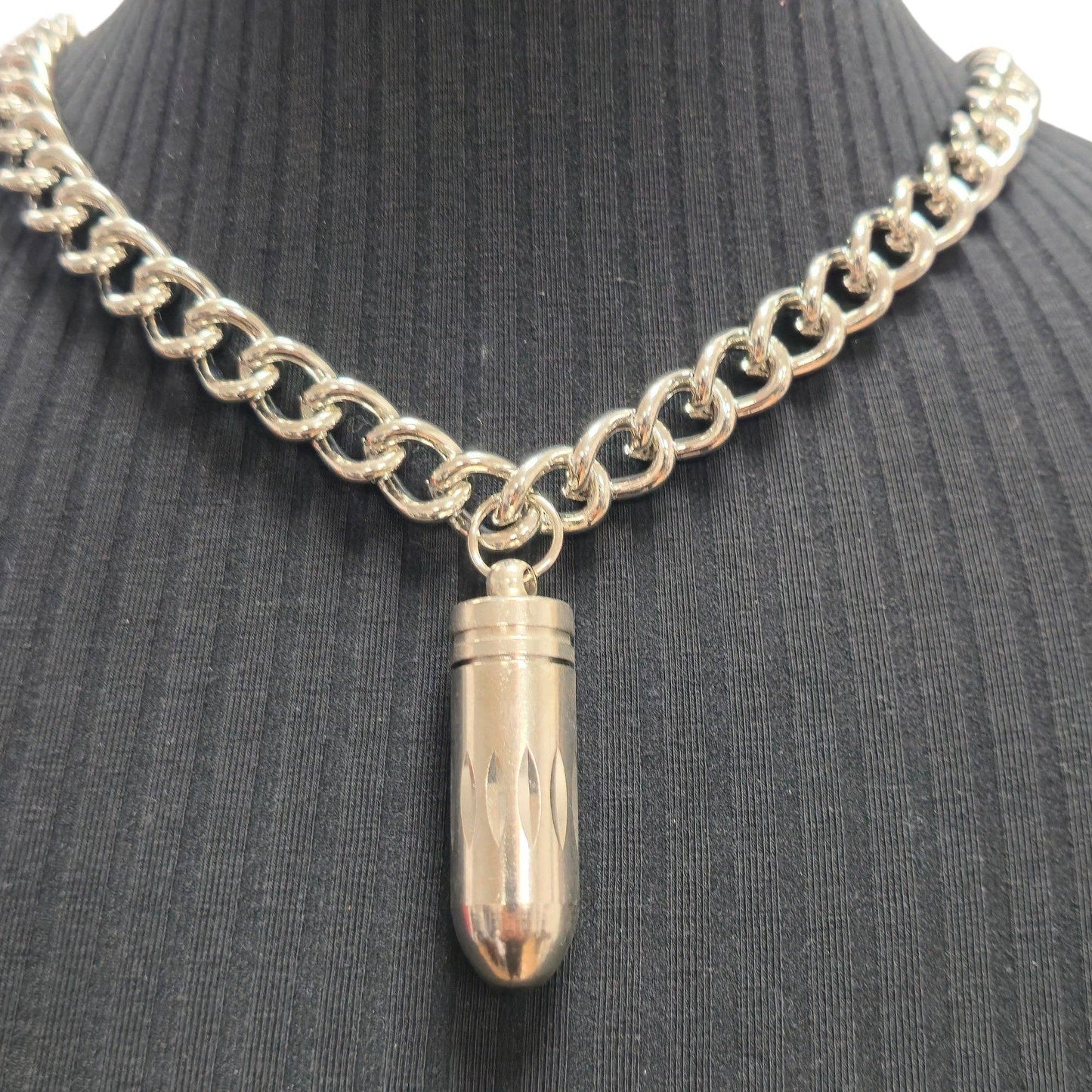 Open Bullet Pendant Necklace