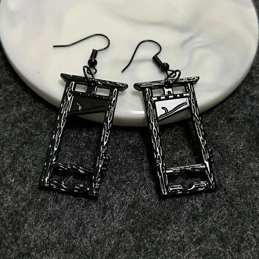 Gothic Guillotine Design Dangle Earrings