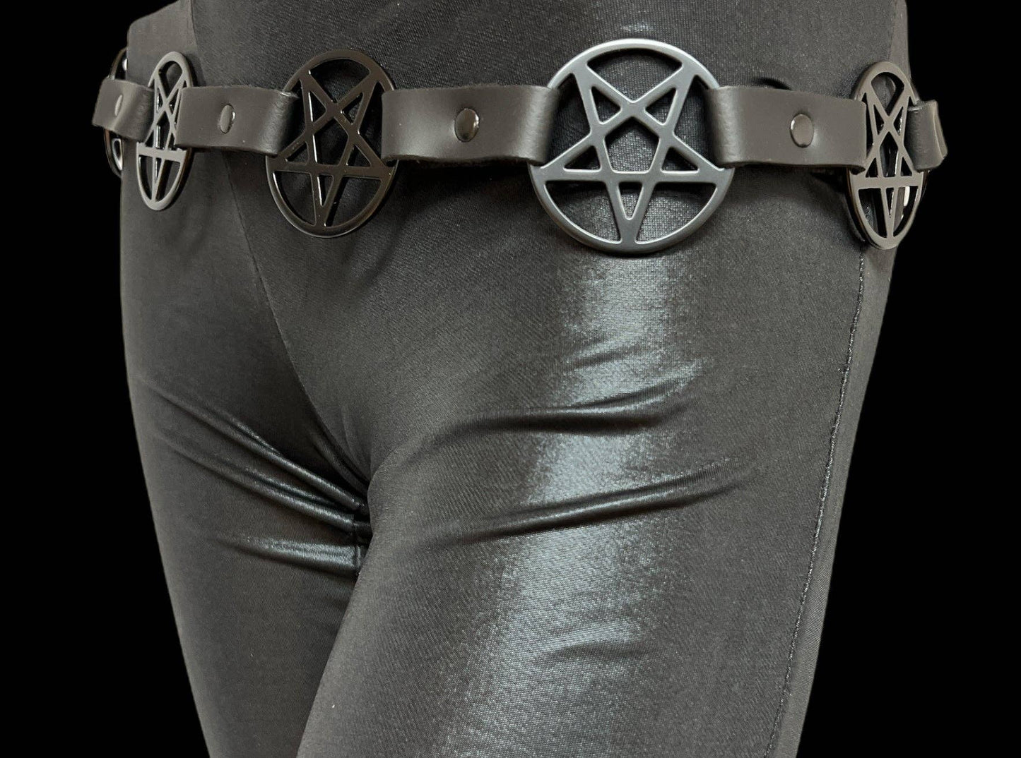 Black Large Pentagram Belt