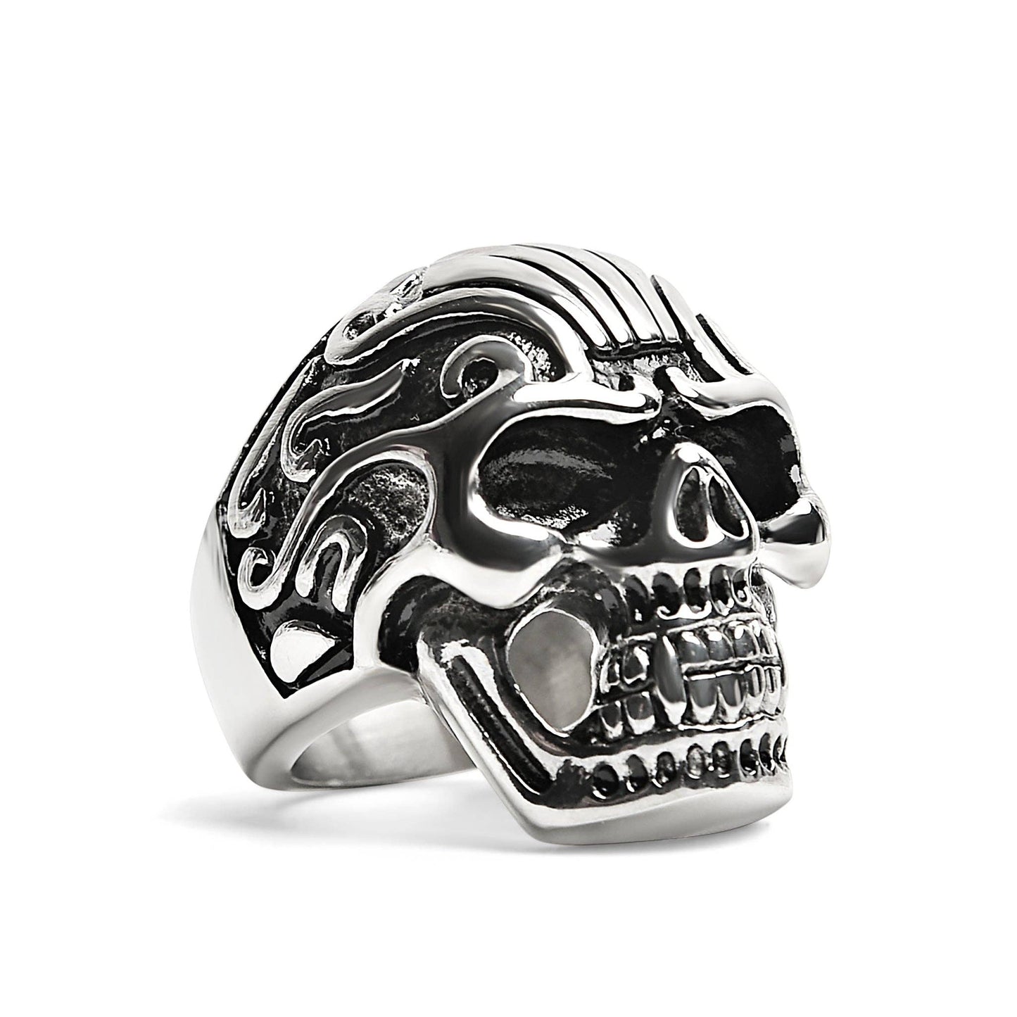 Detailed Stainless Steel Skull Ring