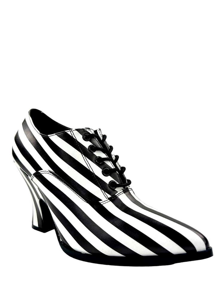 Victoria Stripe Heel - Black/White