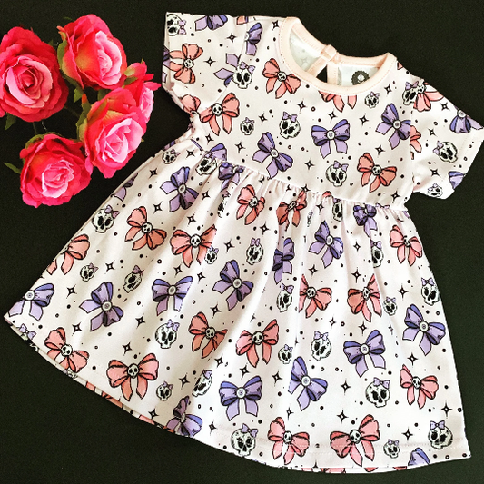 Pastel Goth Skull Bows dress