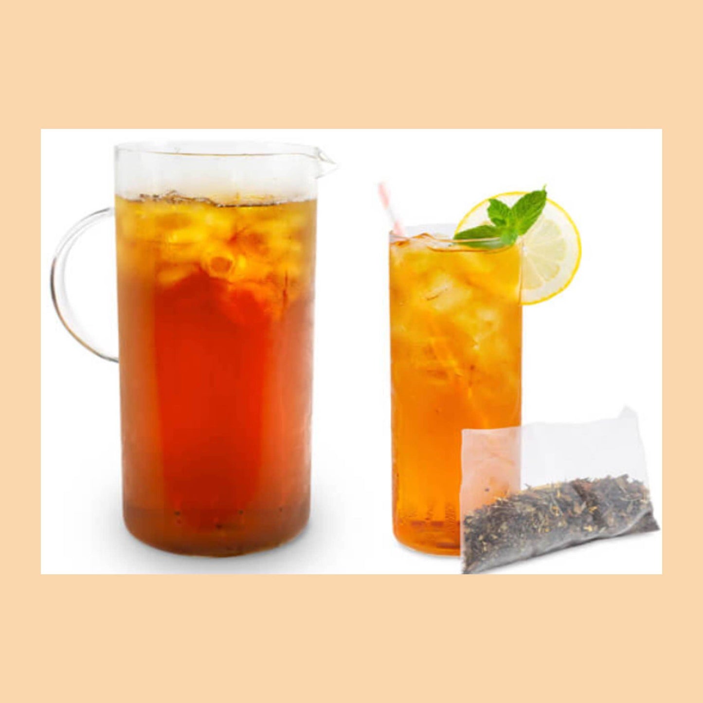 White Peach Cold Brew Iced Tea, available in 6 or 12 packs