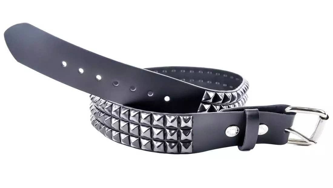 3 Row 1/2" Black Pyramid Belt
