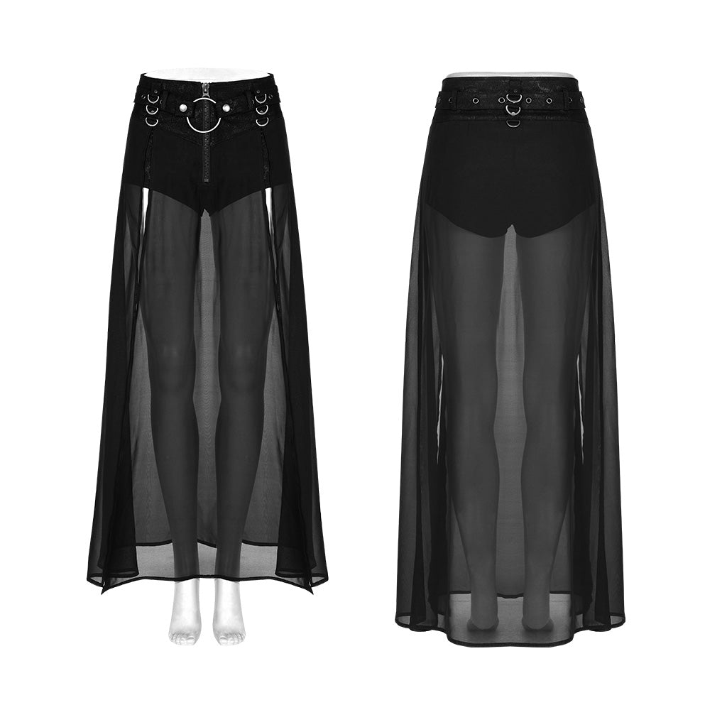 Two-pieces false chiffon half skirt